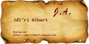 Jári Albert névjegykártya